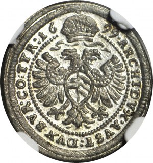 Austria, Leopold I, 1 krajcary 1699, Wiedeń, menniczy