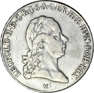 Autriche, Pays-Bas, Léopold II, Thaler 1792 M, Milan