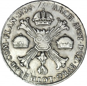 Autriche, Pays-Bas, Léopold II, Thaler 1792 M, Milan