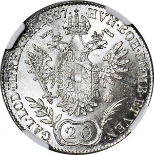 Austria, Francis II, 20 krajcars 1827 A, Vienna, minted