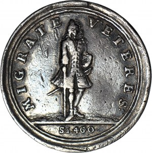 Germania, Sachsen-Gotha, Federico II, medaglia satirica su avvocati 1713, ARGENTO, di Wermuth