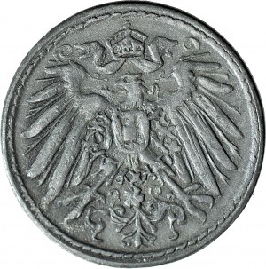 Niemcy, 10 fenigów 1917, fałszerstwo z epoki, cynk, bite - stemple ręcznie grawerowane
