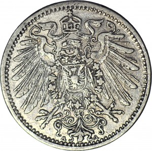 Germania, 1 marco 1907 A, falso d'epoca, argento, battuto - francobolli incisi a mano