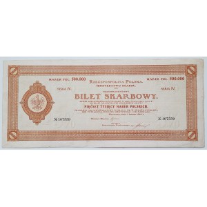 RR-, Bilet Skarbowy, Serja IV - 500.000 mkp 1923, b. rzadki nominał