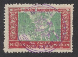 RR-, Trésor national, 1 .000.000 (MILJON) Poinçon 1924, Lvov, Pour l'achat d'or et d'argent, B. RZADKI