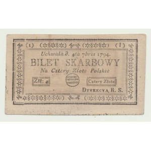 Kosciuszko Insurrection, 4 gold 1794, ser. (I) (B)