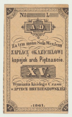 Hrubieszów, 15 kopecks 1861, Pharmacie