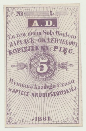 Hrubieszow, 5 kopecks 1861, Pharmacy
