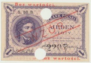 1 zloty 1919, ser. S. 36 B, MODELLO