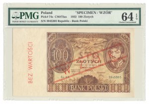 100 zlotých 1932, séria. AN, priebežné číslovanie, MODEL