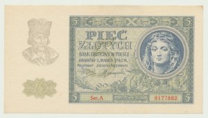 5 złotych 1940, pierwsza rzadka ser. A