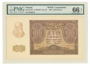 100 zlotých 1940, séria. B, ZWZ