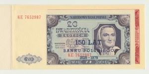 20 and 100 zlotys 1948 printed 1978 - 150 Years of the Bank of Poland in folder 000396