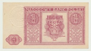 1 zlotý 1946, suchá pečať ORZEŁ I POLSKA RZECZYPOSPOLITA LUDOWA