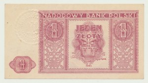 1 zloty 1946, dry seal ORZEŁ I POLSKA RZECZYPOSPOLITA LUDOWA