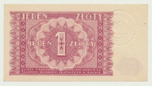 1 Zloty 1946, Trockensiegel ORZEŁ I POLSKA RZECZYPOSPOLITA LUDOWA