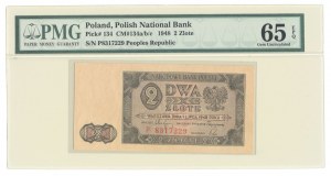 2 zlotys 1948, ser. P, lettre simple