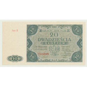 20 gold 1947, ser. B, capital letter