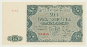 20 gold 1947, ser. B, capital letter