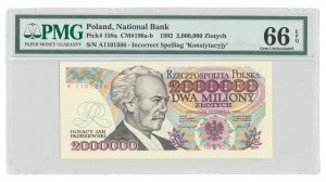 2 000 000 (2 milióny) zlotých 1992, Paderewski, séria A, ÚSTAVNÁ CHYBA