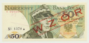 50 Zloty 1975, Swierczewski, A 0000000 MODELL (Nr.1370*)