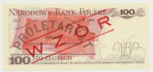 100 Zloty 1976, Waryński, AM 0000000 SPECIMEN (Nr. 0458*) geändert von MODEL