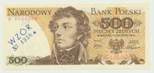 500 Gold 1974, Kosciuszko, K 0000000 MODELL (Nr. 1358*)