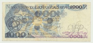 1.000 złotych 1982 ser FD, lustrzane odbicie awersu na rewersie, RZADKOŚĆ