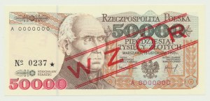 50,000 PLN 1993, Staszic, A 0000000 MODEL (No 0237*)