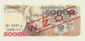 50.000 PLN 1993, Staszic, A 0000000 MODÈLE (n° 0237*)