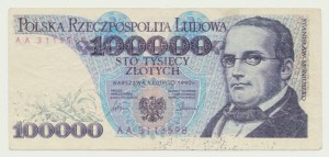 100 000 zlatých 1990, Moniuszko, ser. AA, vysoce kvalitní dobový padělek