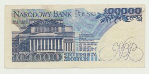 100.000 złotych 1990, Moniuszko, ser. AA, wysokiej klasy fałszerstwo z epoki