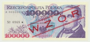 100.000 złotych 1993, Moniuszko, A 0000000 WZÓR (No 0968*)