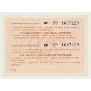 NBP talony tranzytowy 150 zł 1986 na leje, Rumunia, małe litery ser. RB