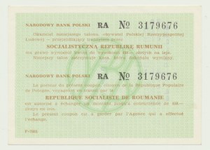 NBP talony tranzytowy 450 zł 1987 na leje, Rumunia, małe litery ser. RA