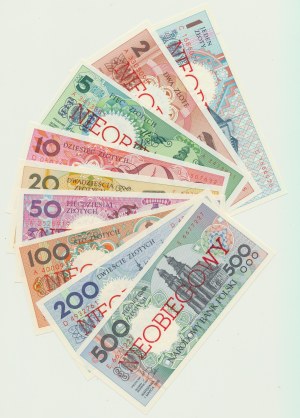 1 - 500 Polnische Zloty 1990, 9-teiliger Banknotensatz Städte Polens, UNLIMITED