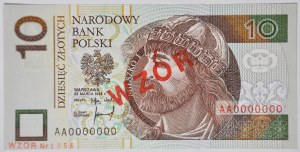 10 złotych 1994, Mieszko, AA 0000000 WZÓR (No 1056*)