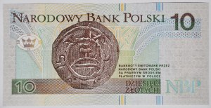 10 złotych 1994, druk TDLR Londyn, AA 0037749, ODMIENNY KOLOR, dwa zera na początku