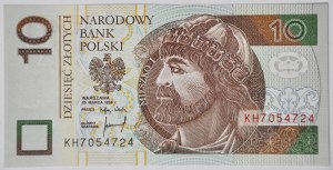 10 złotych 1994, seria KH, rzadka w UNC