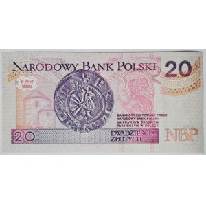 20 złotych 1994, druk TDLR Londyn, AA 0023984, dwa zera na początku
