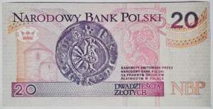 20 złotych 1994, druk TDLR Londyn, AA 0023984, dwa zera na początku