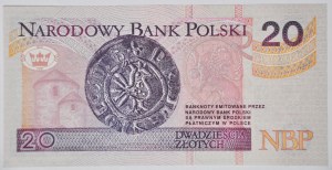 20 złotych 1994, seria GS, rzadka w UNC