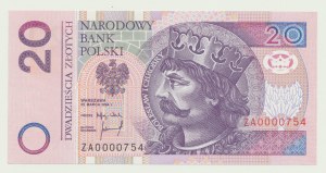 20 Zloty 1994, Druck TDLR London, ZA 0000754, FOREIGN, vier Nullen am Anfang