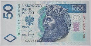 50 złotych 1994, seria GJ, rzadka w UNC