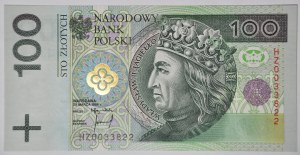 100 zlotých 1994, séria HZ, vzácne v UNC, posledný z radu H