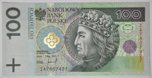 100 złotych 1994, seria IA, rzadka w UNC, pierwsza z rządku I