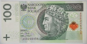 100 złotych 2012, ser. AD, czwarta seria