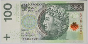 100 zloty 2012, série AZ, dernier de la première ligne A