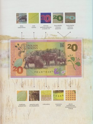 PWPW, Menschen und Dokumente Nr. 52 mit Banknote 20 Polnischer Wisent FO10010721