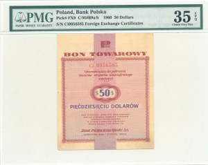 Tovarový poukaz Pewex $50 1960, séria. Di, s doložkou